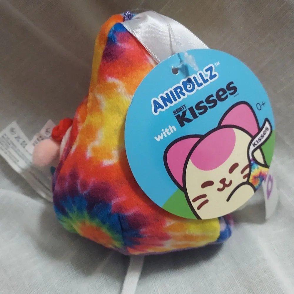 Anirollz Mini Plush Outfitz Tie-Dye PEACE Kittiroll Hershey Kisses Toy